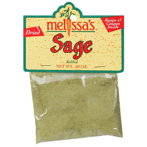 Melissa's Dried Sage, Rubbed, 0.5-Ounce Bags (Pack of 12)