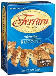 Ferrara Florentine Chocolate Chip Biscottti, 6-Ounce Boxes (Pack of 6)