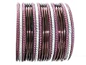 Beachcombers! Ethnic Glass Indian Bangles Belly Dance Bracelets Set Plum Purple