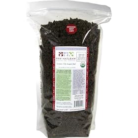Paw Naturaw Organic, Dehydrated, Raw, Beef Diets, 64-Ounce Zip Close Bags