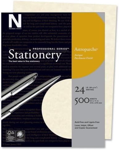 Wholesale CASE of 10 - Wausau Astroparche Parchement Finish Paper-Parchment Finish Paper, 24 lb., Letter Size, 500/BX, Natural