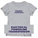 T-Shirt Woman Heather Gray " Word Electrical Powerline Tradesperson " Occupations
