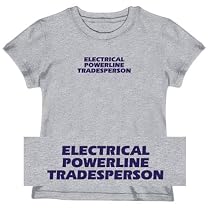 T-Shirt Woman Heather Gray " Word Electrical Powerline Tradesperson " Occupations