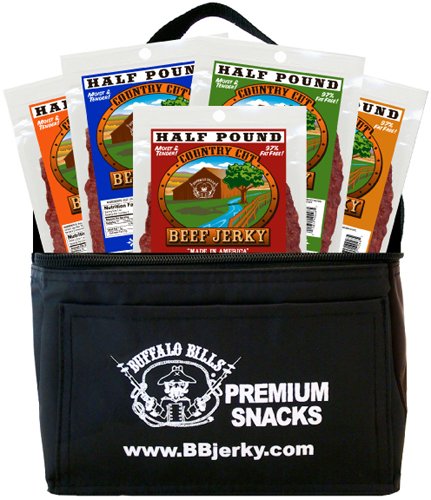 Buffalo Bills 8oz Country Cut Beef Jerky 6-Pack Gift Cooler (filled with five assorted 8oz... by Choo Choo R Snacks, Inc.