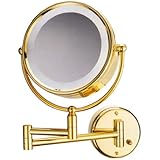 Rucci 10x Wall-mounted Light Mirror - Gold Color Finish