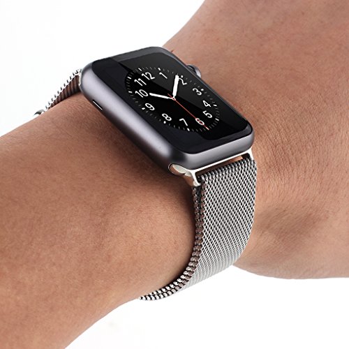 SILVER STAINLESS STEEL MESH XL Wristband Band Strap For iWatch 42MM