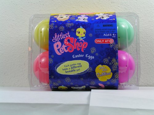 Littlest Pet Shop - NEW - TARGET EXCLUSIVE - OSTER EIER 6 PACK - mit Kanarien Vogel # 546 & Katze # 547 & pinkfarbener Oster Hase # 548 & graues Oster Lamm # 549 & purple Schwein # 550 & Baby Pudel