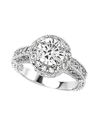 2.10 Cttw 925 Sterling Silver 14k White Gold Plated Genuine Round White Topaz... by Star K