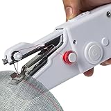 OxGord Sewing Machine Professional Handheld - Quick Stitch Tool for Fabric, Clothing, or Kids Cloth - Great for Traveling or use in Home - Includes Threads Needles Accessories - Cordless