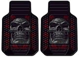 Tribal Skull Dead of the Dead Roses Car Truck SUV Floor Mats Pair