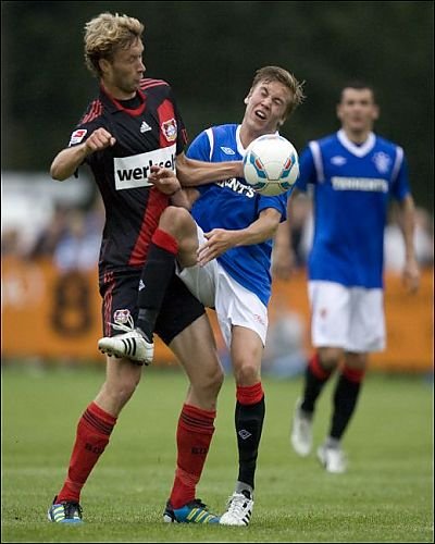 Photographic Prints of Soccer - Rangers v Bayer 04 Leverkusen - Pre Season Friendly - Takko Stadium from Rangers