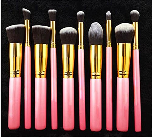 MegaShopping(TM) 10pcs Cosmetic Makeup Brushes Set kit (Pink)