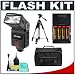 Photo : Precision Design DSLR300 Universal High Power Auto Flash with Zoom/Bounce/Swivel Head for Digital SLR Cameras + Tripod + Batteries + Charger + Case + Cleaning Kit