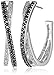 Amazon Collection Sterling Silver Black and White Diamond Crisscross Hoop Earrings (1/2 cttw)