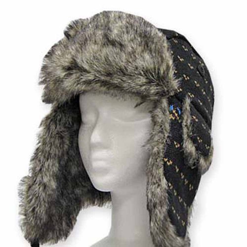 FASCINATOR TROOPER Black USHANKA Pilot AVIATOR Soft Wool Hat Trapper Men and Women