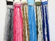 Ruffled multi-colour Pashmina Scarf for Women - Blue