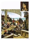 The 12-Year-Old Prince James Crossing to the English Vessel and Captivity Art Giclee Poster Print by Francis Phillipps, 18x24
