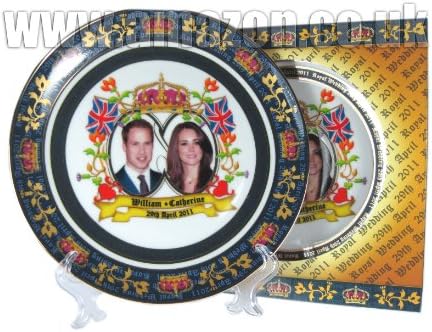 Royal Wedding Decorative Porcelain Plate 20cm detailing Prince William &amp; Cath...