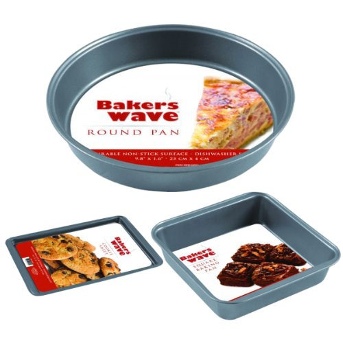 HDS Trading BW44001 Cake Pan + Square Pan + Cookie Sheet