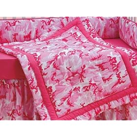 Hot Pink Camo Crib Set