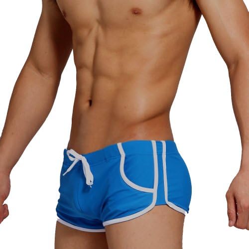 Zehui Mens Swimming Trunks Shorts Slim Wear Front Tie with Pocket Pants Swimsuit