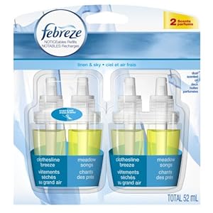 Febreze Noticeables Linen & Sky Air Freshener Refill (2 Count; .879 Fl Oz Each), 1.758 Ounce