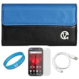 Blue & Black Portola Executive Leather Holster Carrying Case with Fixed Bel ....