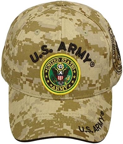 Official Licensed US Army Small Round Emblem RETIRED Velcro Back Cotton Cap Hat - Camo