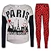 Kids Girls Paris Printed Trendy Top & Fashion Legging Set New Age 7-13 Years