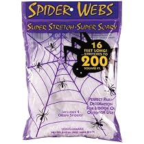 Deluxe Super Stretch Scary White Spider Web Spooky Halloween Party Decoration