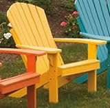 POLY Folding & Reclining Adirondack Chair - Amish Made USA - Lemon Yellow