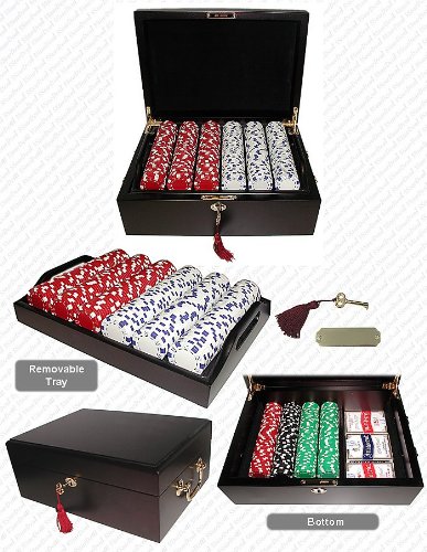 #1 Best Poker Chip Set (Mahogany) - 500 Chips