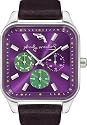 Andy Warhol Unisex The Fifteens Leather Strap and Purple Dial Watch #ANDY143