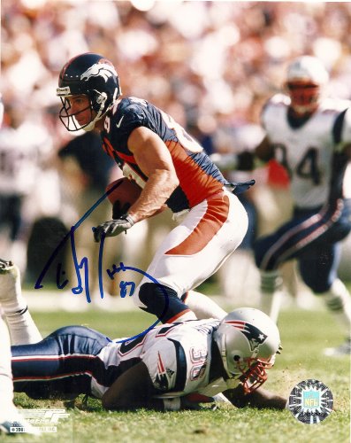 ED MCCAFFREY,DENVER BRONCOS,STANFORD CARDINALS,SIGNED,AUTOGRAPHED,8X10 PHOTO,COA, RARE HARD PHOTO TO FIND