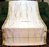 2 White Indian Saree Drapes, Panels, CurtainsCurtain Length: 84 Inches