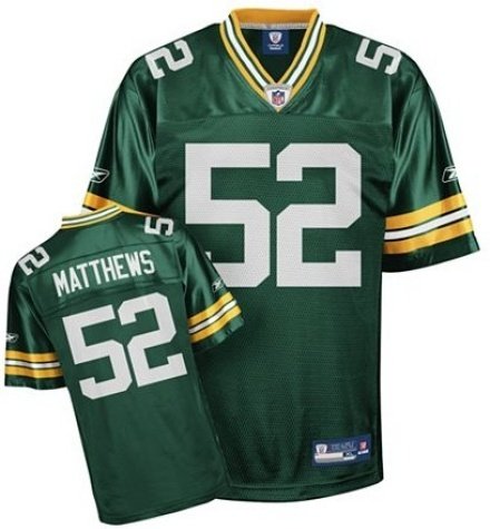Youth Green Bay Packers #52 Clay Matthews Team Replica Jersey - M 10-12