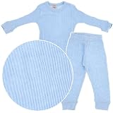 Light Blue Thermal Pajamas for Infants and Boys