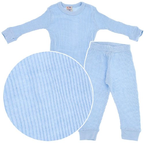 Light Blue Thermal Pajamas for Infants and Boys
