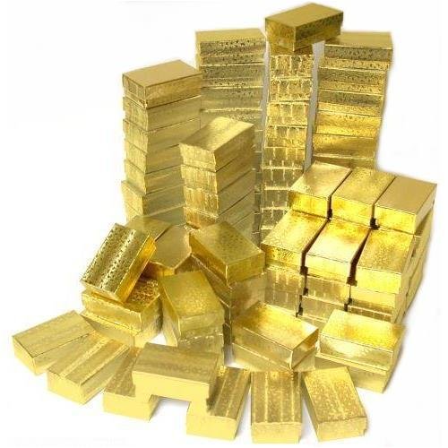 Cover image : 100 Gold Cotton Gift Boxes Chain & Pendant Displays 2 5/8
