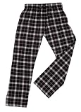 Black Pink plaid flannel tie cord waist unisex casual pants all cotton 8 sizes available