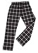Black Pink plaid flannel tie cord waist unisex casual pants all cotton 8 sizes available