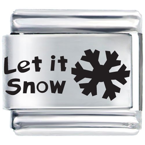 Silver Snow Laser Themed Christmas Seasons Winter Center Ideas Seasonal Items Italian Charms Bracelet Link