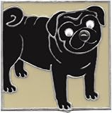 Black Pug Leather Luggage Tag