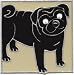 Black Pug Leather Luggage Tag