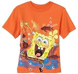 Sponge Bob Boys 2-7 Orange Spongebob Tee, Orange, 3T