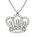 14k Choice of White or Yellow Gold Diamond Crown Pendant (1/8 cttw, I-J Color, I2-I3 Clarity)