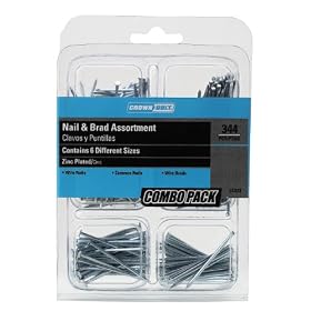 Crown Bolt 31372 344-Piece Zinc-Plated Nail and Brad Assortment