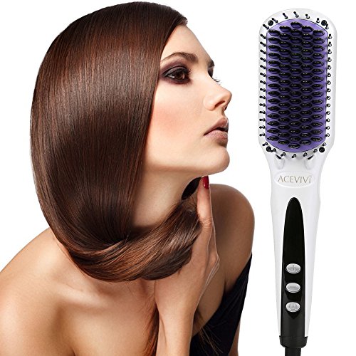 ACEVIVI Anion Straightener Hair Comb,0 Damage and 10 Seconds Silky straight Hair
