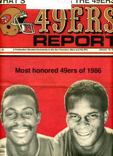 San Francisco 49ers Report January 18 1987 Jerry Rice & Ronnie Lott Cover, Michael Carter Centerfold Poster, Denver Broncos vs New York Giants in Super Bowl XXI