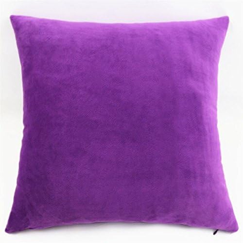 Lydealife (TM) Cotton Super Soft Short Plush Pure Solid Color Decorative Throw Pillow Cover Pillow Case Pillowcase Cushion 18" X 18" LD099 (Purple)